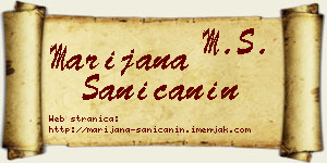 Marijana Saničanin vizit kartica